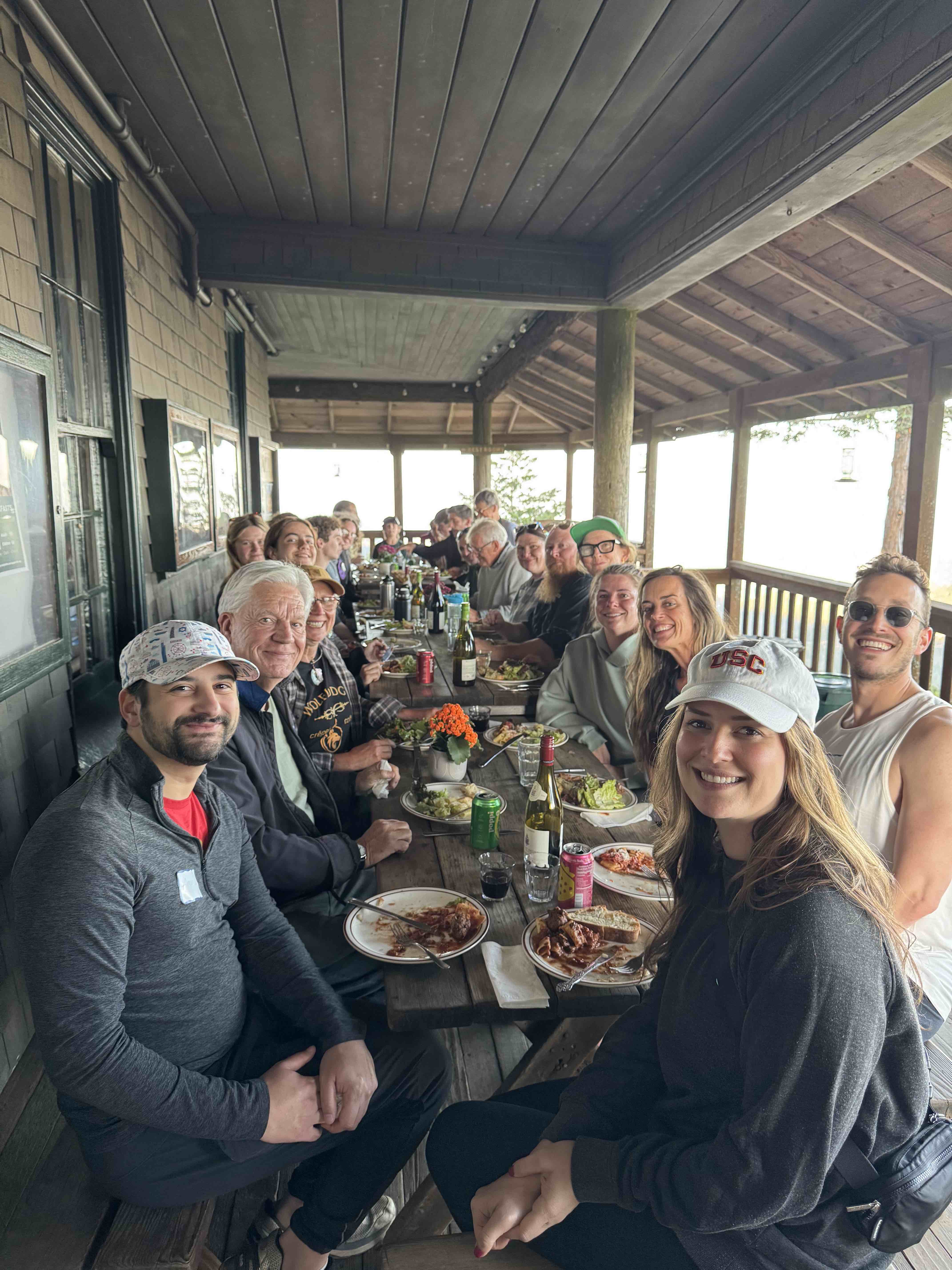 Community dinner on the porch